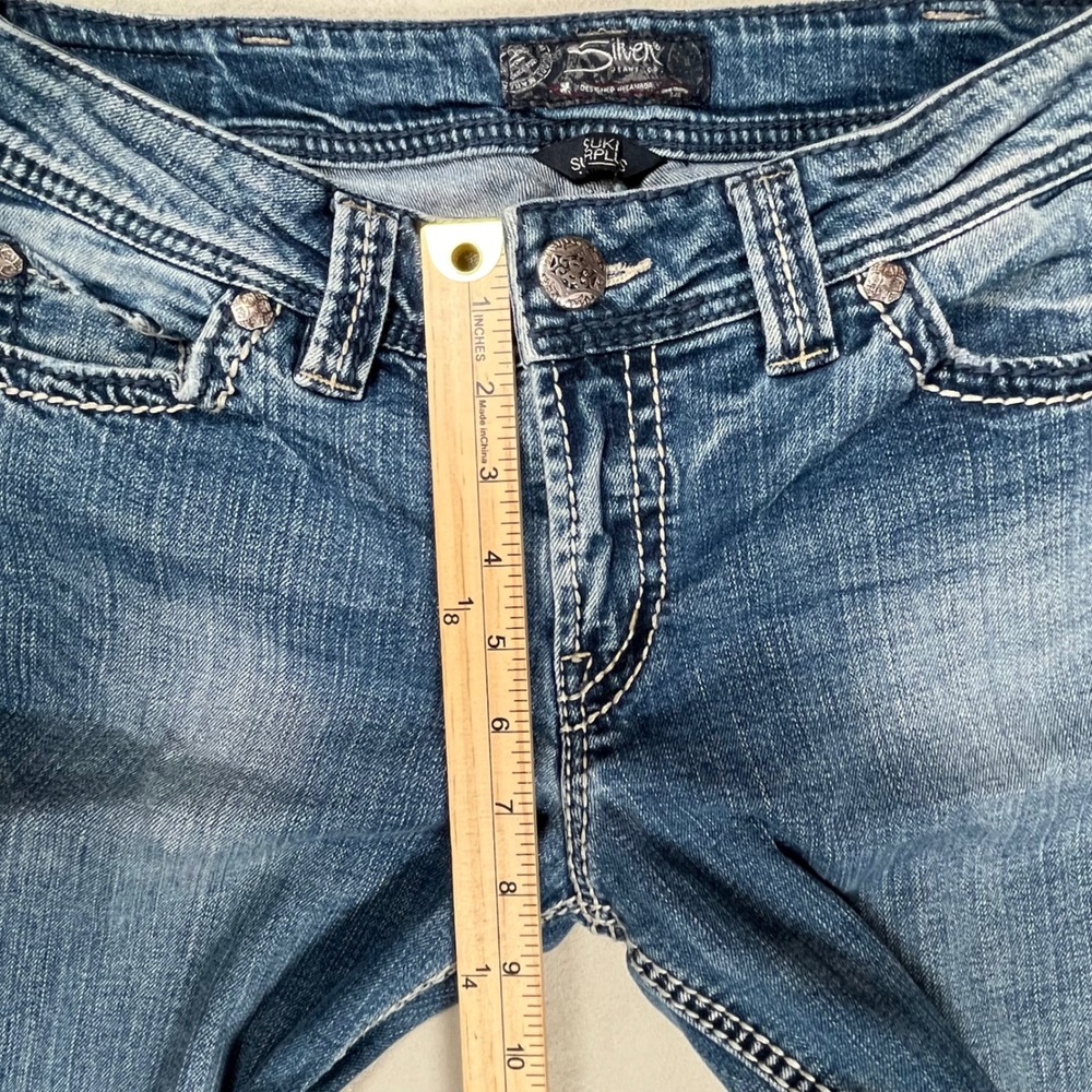 Silver Jeans Suki Surplus Bootcut Jeans Women 30 Blue Thick Stitch Flap Pocket - Picture 6 of 10